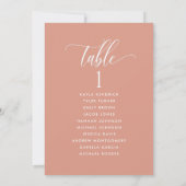 Cartes de plan de table avec noms d'invités Peach (Dos)
