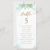 Cartes de plan de table avec verdure et noms des i (Devant)