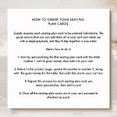 Cartes de plan de table bleu poussiéreux avec noms