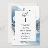 Cartes de plan de table Chic Blue avec noms des in (Devant)