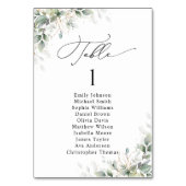 Cartes de plan de table de mariage à la verdure él (Dos)
