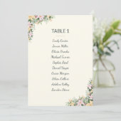 Cartes de plan de table de mariage bohème floral (Debout devant)