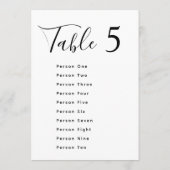 Cartes de plan de table de mariage élégantes noir  (Dos)