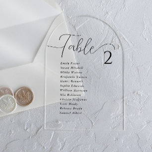 Cartes de plan de table de mariage en acrylique él