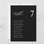 Cartes de plan de table de mariage noir moderne (Devant)