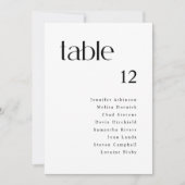 Cartes de plan de table de mariage simple moderne (Devant)
