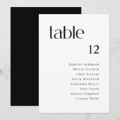 Cartes de plan de table de mariage simple moderne (Devant / Derrière)