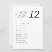 Cartes de plan de table de mariage simples et mini (Devant)
