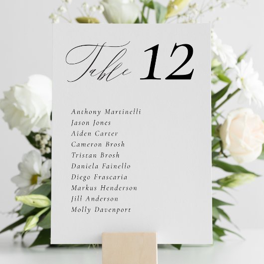 Cartes de plan de table de mariage simples et mini