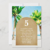 Cartes de plan de table de mariage tropical pour m (Dos)