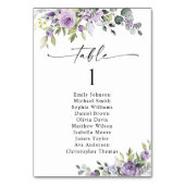 Cartes de plan de table Fleur Violette Romantique (Par défaut)