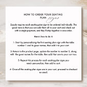 Cartes de plan de table florales bleues blanches a
