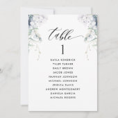Cartes de plan de table florales bleues blanches a (Devant)