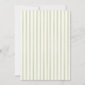 Cartes de plan de table rayées pour mariage vert (Dos)