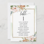 Cartes de plan de table rose et sauge avec noms de (Dos)