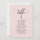 Cartes de plan de table Rose Poussiéreuse avec nom (Devant)