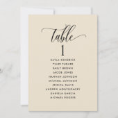 Cartes de plan en crème beige avec nom (Devant)