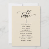 Cartes de plan en crème beige avec nom (Dos)