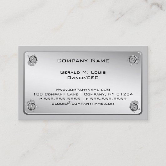 Cartes de plaque métallique d'entreprise de (Devant)