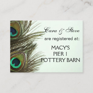 Cartes de plumes de paon du Registre mariage