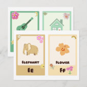 Cartes de poche alphabétiques, Cartes de scolarité (Devant / Derrière)