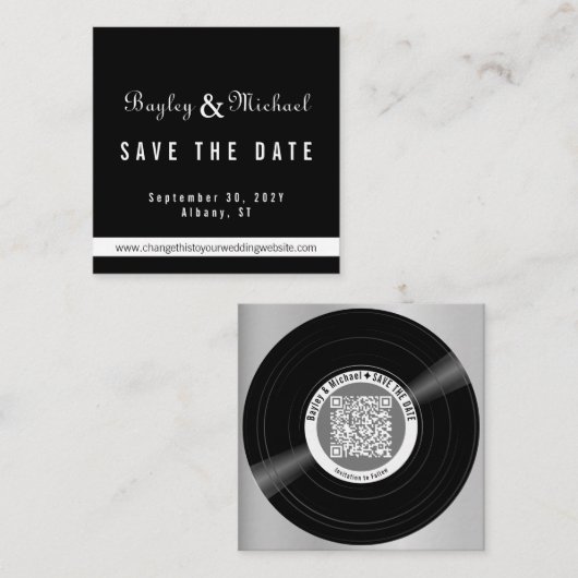 Cartes de pochette QR Code pour disque vinyle 10 (Devant / Derrière)