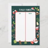 Cartes de pointage de Noël imprimables Bunco (Dos)