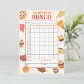 Cartes de pointage du Bunco de Thanksgiving (Debout devant)