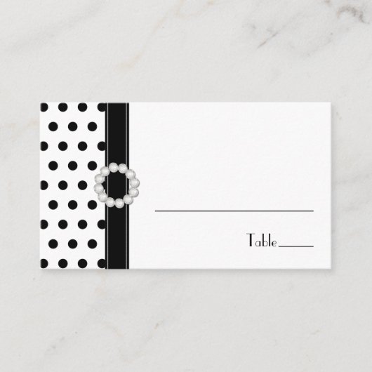 Cartes de points Polka Noir et Blanc (Devant)