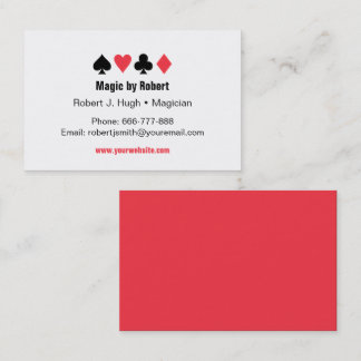 Cartes de poker As Magiciens Cartes de visite