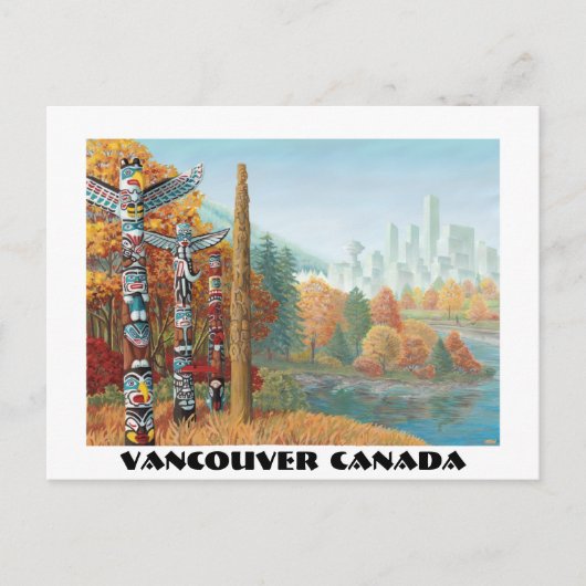 Cartes de Polonais de totem de Vancouver de carte (Devant)
