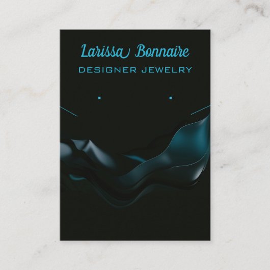 Cartes de port de bijoux Editable Dark Blue Waves (Devant)