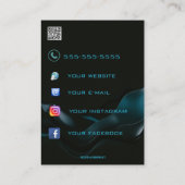 Cartes de port de bijoux Editable Dark Blue Waves (Dos)