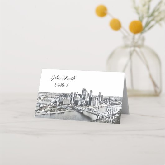Cartes de positionnement de Pittsburgh Skyline (Devant)