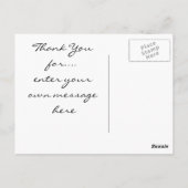 Cartes de poste Merci chapeau supérieur (Dos)