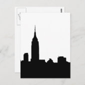 Cartes de poste Silhouette New York Noir & Blanc (Devant / Derrière)