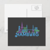 Cartes de poste Skyline Hambourg (Devant / Derrière)