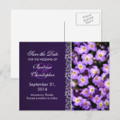 Cartes de préavis de fleurs violettes (Devant / Derrière)