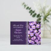 Cartes de préavis de fleurs violettes (Debout devant)