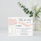 Cartes de préavis de mariage en pot Mason floral (Debout devant)