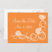 Cartes de préavis Fleurs de Lotus - Orange vif (Devant / Derrière)