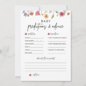 Cartes de prédiction et de conseil du Baby shower  (Devant)