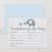 Cartes de Prédictions Bébé Eléphant Bleu Baby Show (Devant / Derrière)
