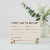 Cartes de prédictions bébé forêt pour Baby Shower (Debout devant)