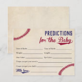 Cartes de prédictions bébé sur le thème de basebal (Devant / Derrière)