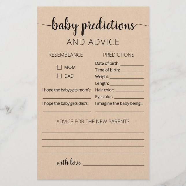 Cartes de prédictions et de conseils pour bébé pou (Devant)