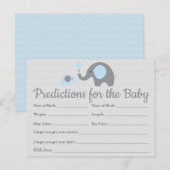 Cartes de prédictions pour bébé Eléphant Bleu Cade (Devant / Derrière)