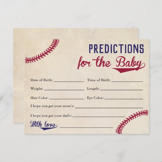 Cartes de prédictions pour bébé sur le thème de ba (Devant / Derrière)