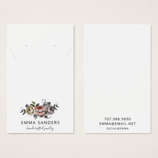 Cartes de Présentation de Bijoux de Collier de Bou (Devant & derrière)