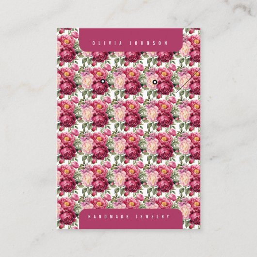 Cartes de Présentation de Bijoux Floraux (Devant)